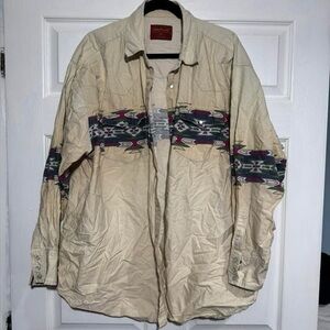 Rustler Beige and Patterned Shirt Jacket